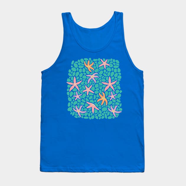 SEA STARS Coastal Ocean Starfish with Pebbles in Summer Pink Purple Orange Turquoise - UnBlink Studio by Jackie Tahara Tank Top by UnBlink Studio by Jackie Tahara